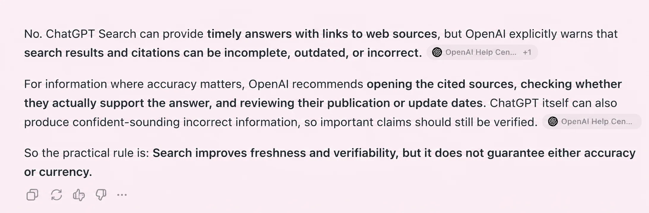 ChatGPT Search citations used to show how to verify ChatGPT sources